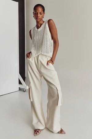 HUNTER OFF WHITE CROCHET TANK | DISSH