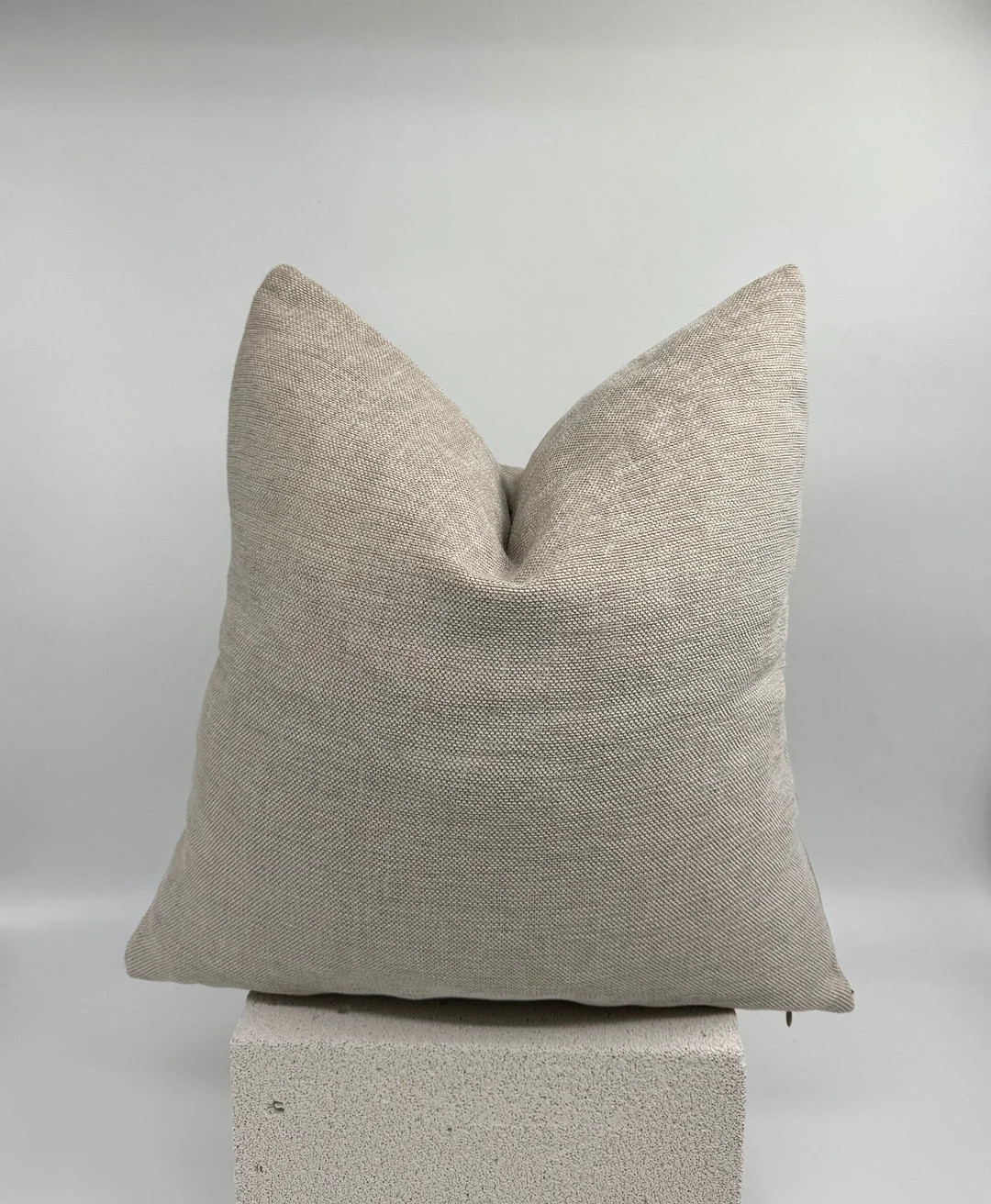 Beige Textured Linen Pillows Cover, Luxury Sofa Pillow, Oatmeal Thick Pillow Cover, Beige Euro Sh... | Etsy (US)