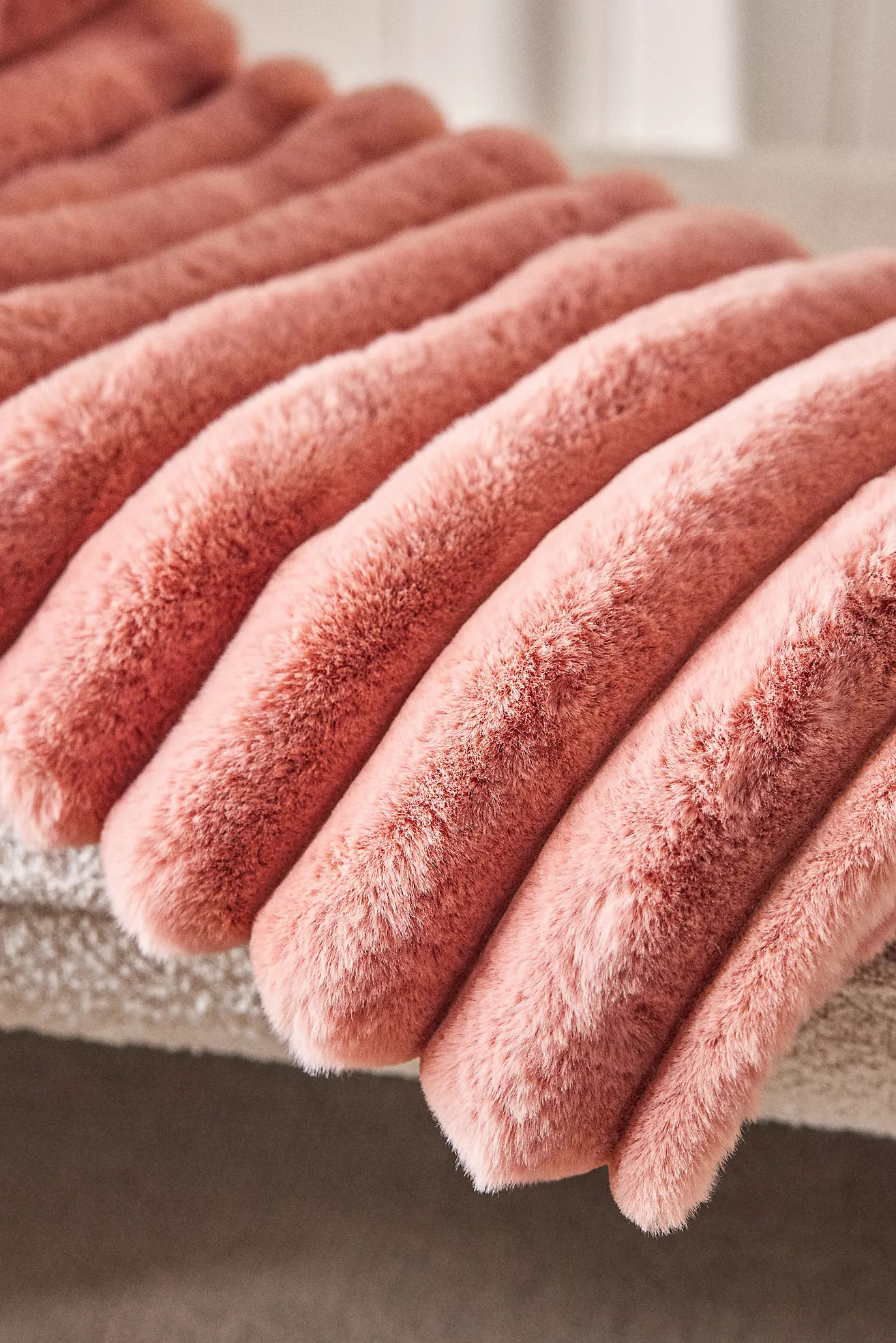 Tipped Puffer Faux-Fur Throw Blanket | Anthropologie (US)