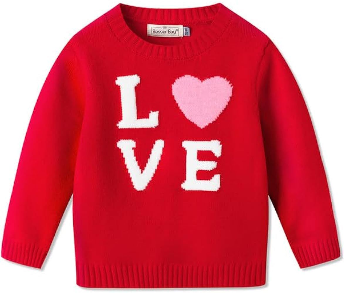 BesserBay Unisex Toddler Valentine's Day Knitted Pullover Sweater 6M-6Y | Amazon (US)