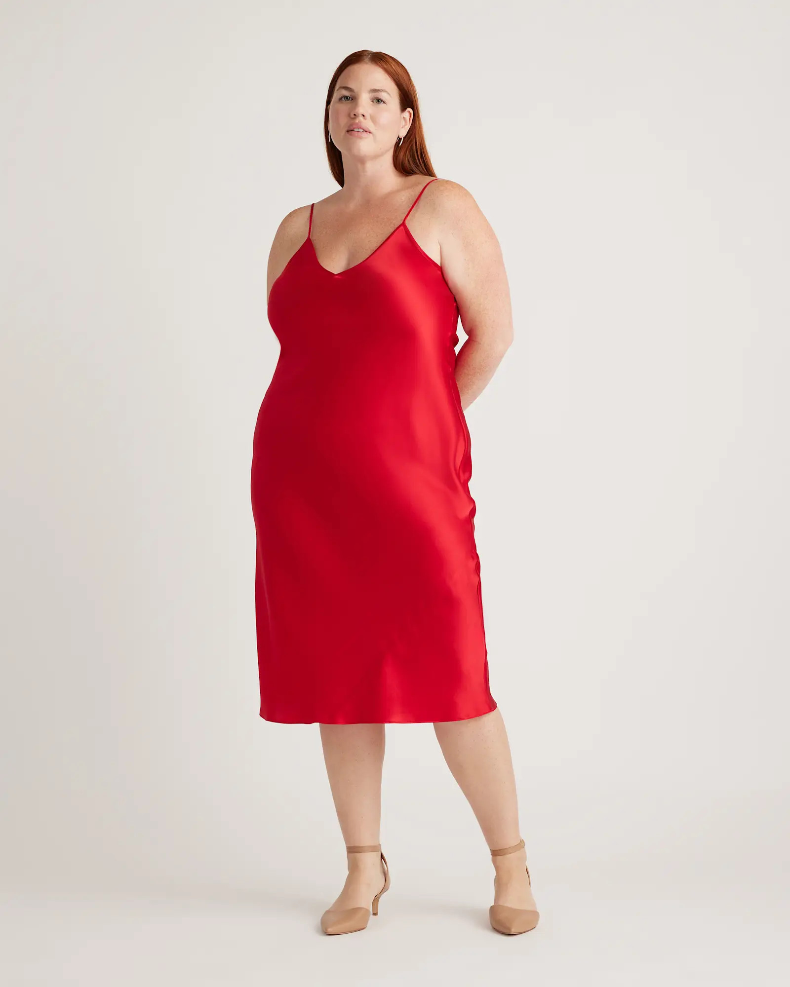 100% Washable Silk Slip Dress in Salsa | Quince