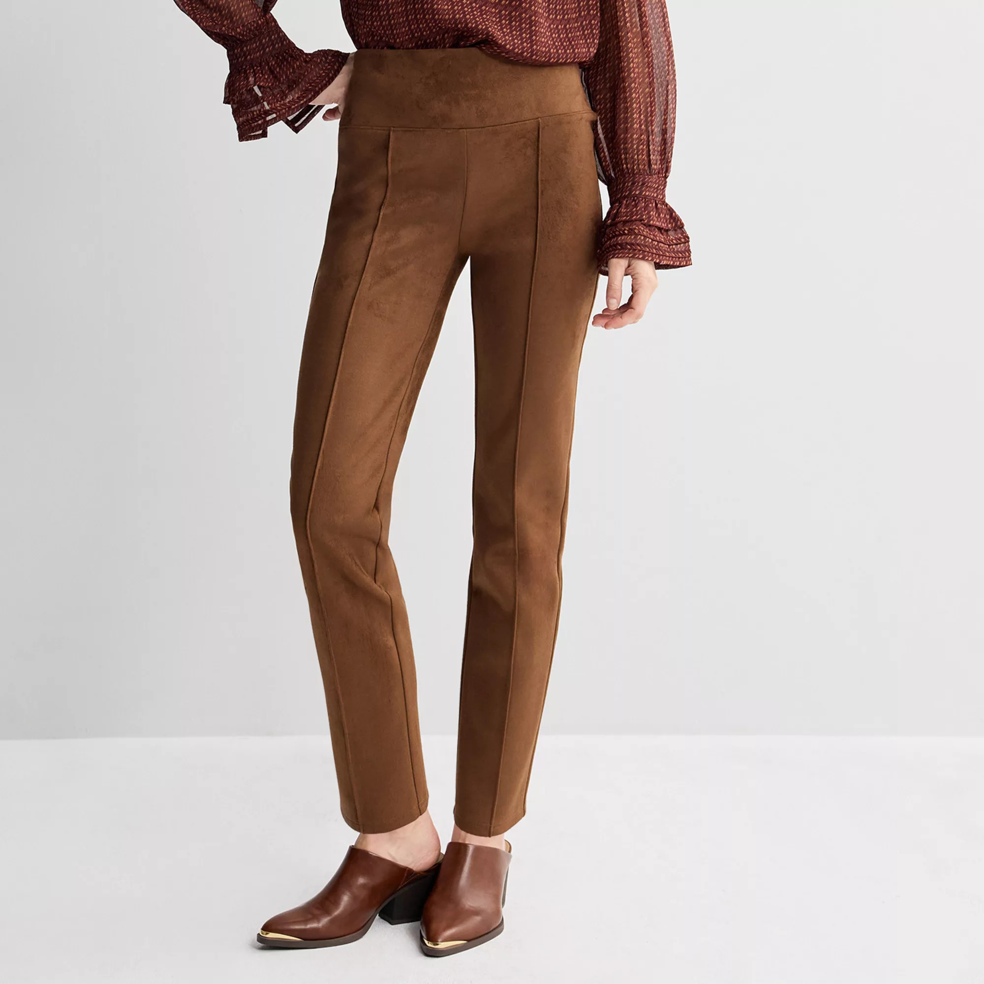 Women's Nine West Skinny Pants with Pintuck, Size: Medium, Tania Brown | Kohl's
