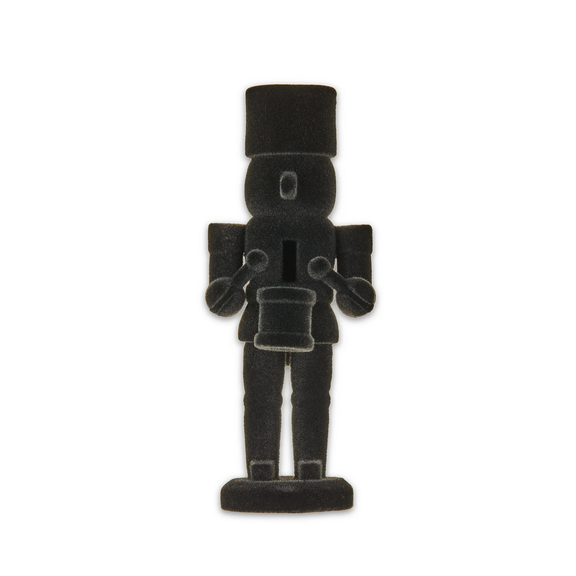 Black Flocked Nutcracker with Drum Tabletop Decoration, 4.5", by Holiday Time | Walmart (US)