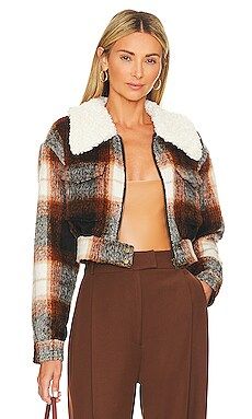 House of Harlow 1960 x REVOLVE Hadia Jacket in Rust Plaid from Revolve.com | Revolve Clothing (Global)