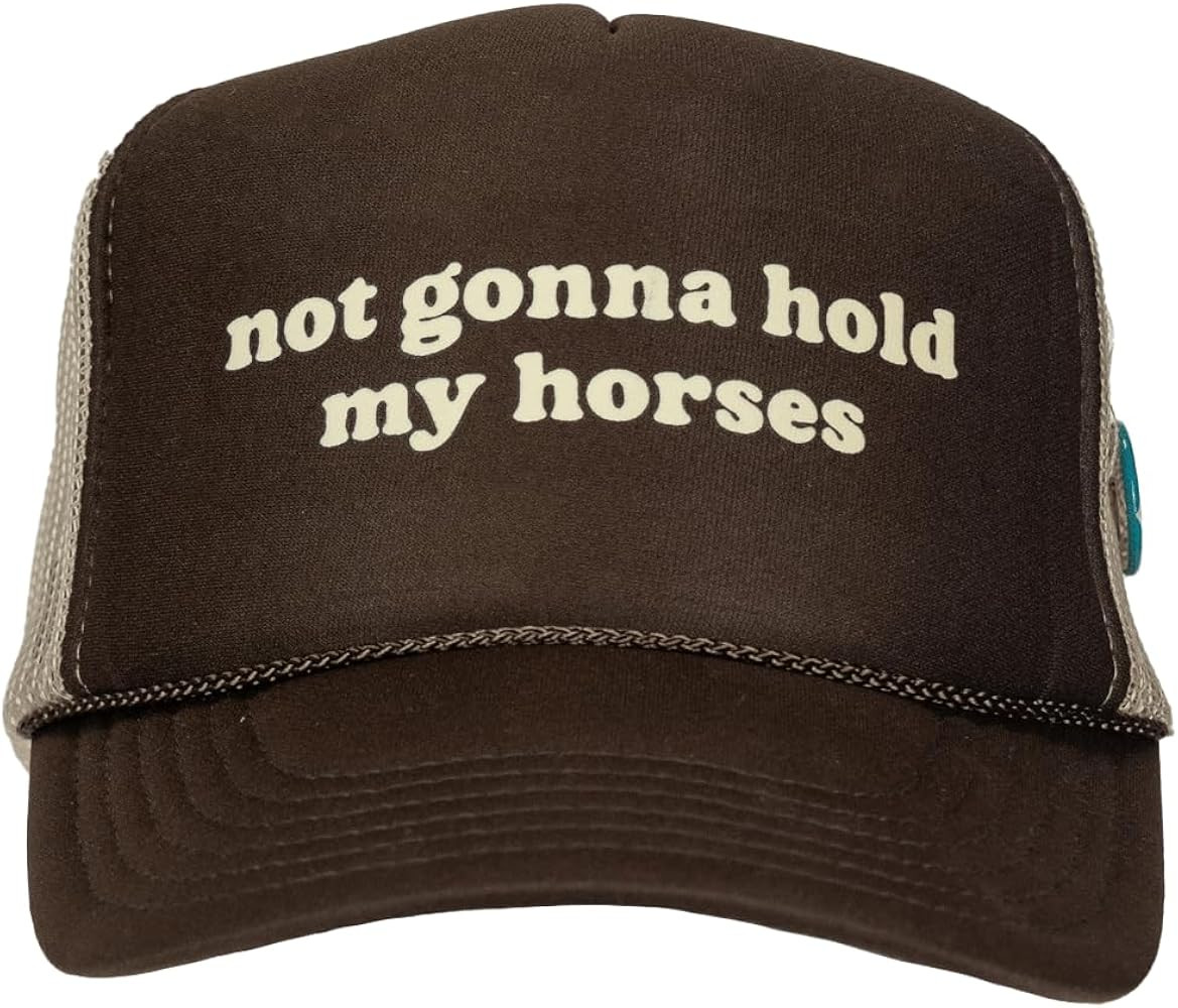 Not Gonna Hold My Horses Original Trucker Hat - Trendy Vintage Funny Cute Cowboy Cowgirl Country ... | Amazon (US)
