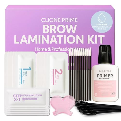 CLIONE PRIME At Home Brow Lamination Kit - DIY Eyebrow Lamination Kit Professional Eye Brow Perm Kit Instant DIY Eyebrow Lift Kit for Fuller Thicker Brows Lasts For Upto 8 Weeks | Amazon (US)