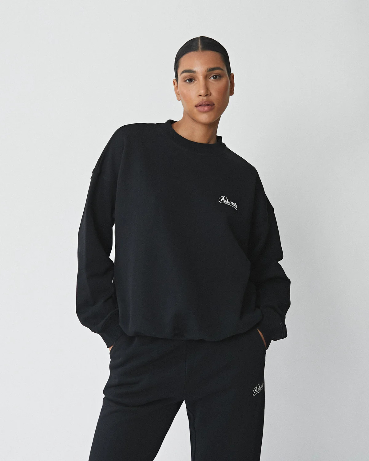 Oversized Sweatshirt - Black/White | Adanola UK