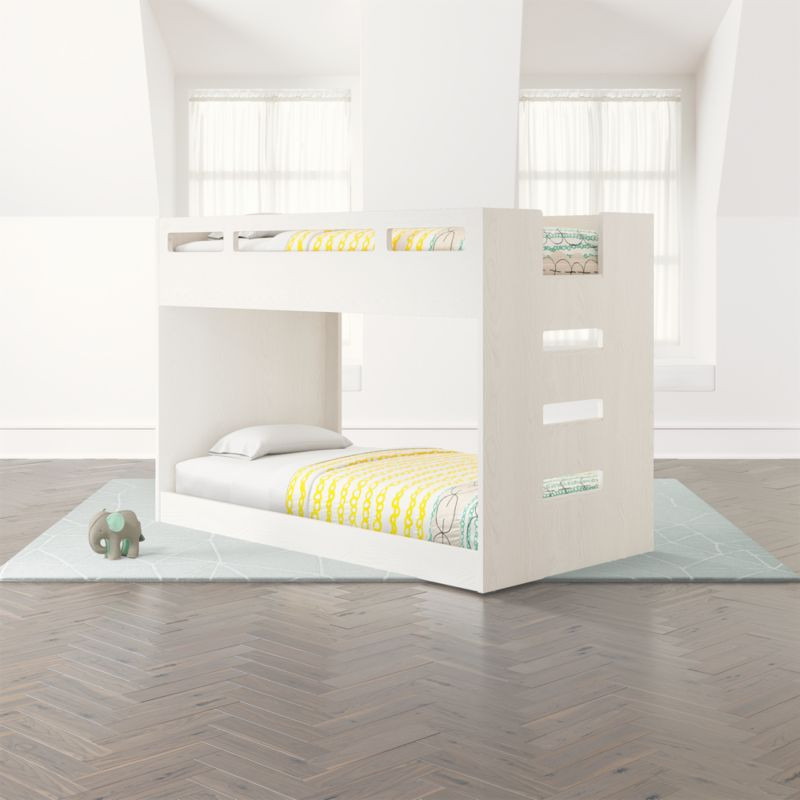 Abridged White Glaze Low Twin Bunk Bed | Crate and Barrel | Crate & Barrel