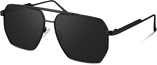 Sunier Oversized Square Sunglasses Womens Polarized Trendy Retro Women's Shades Vintage Large Met... | Amazon (US)