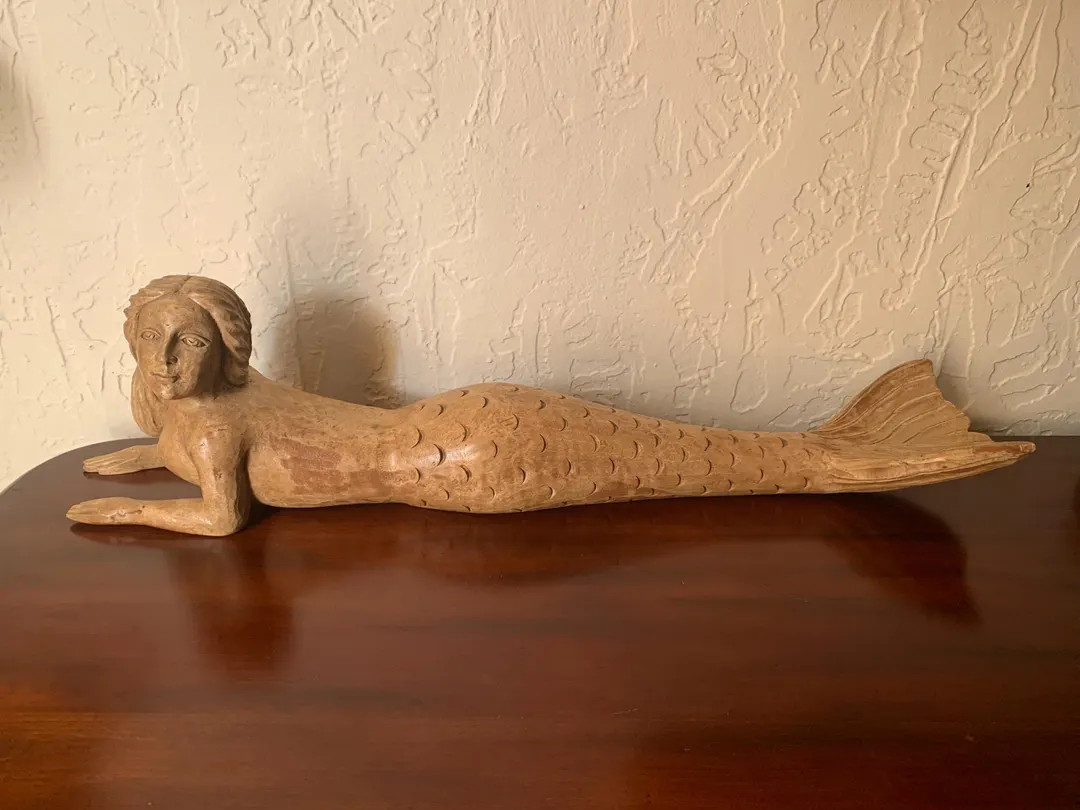 Carved Wood Mermaid | Etsy (US)