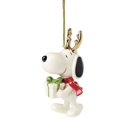 Lenox 895787 Snoopy with Gift Ornament, Christmas | Amazon (US)