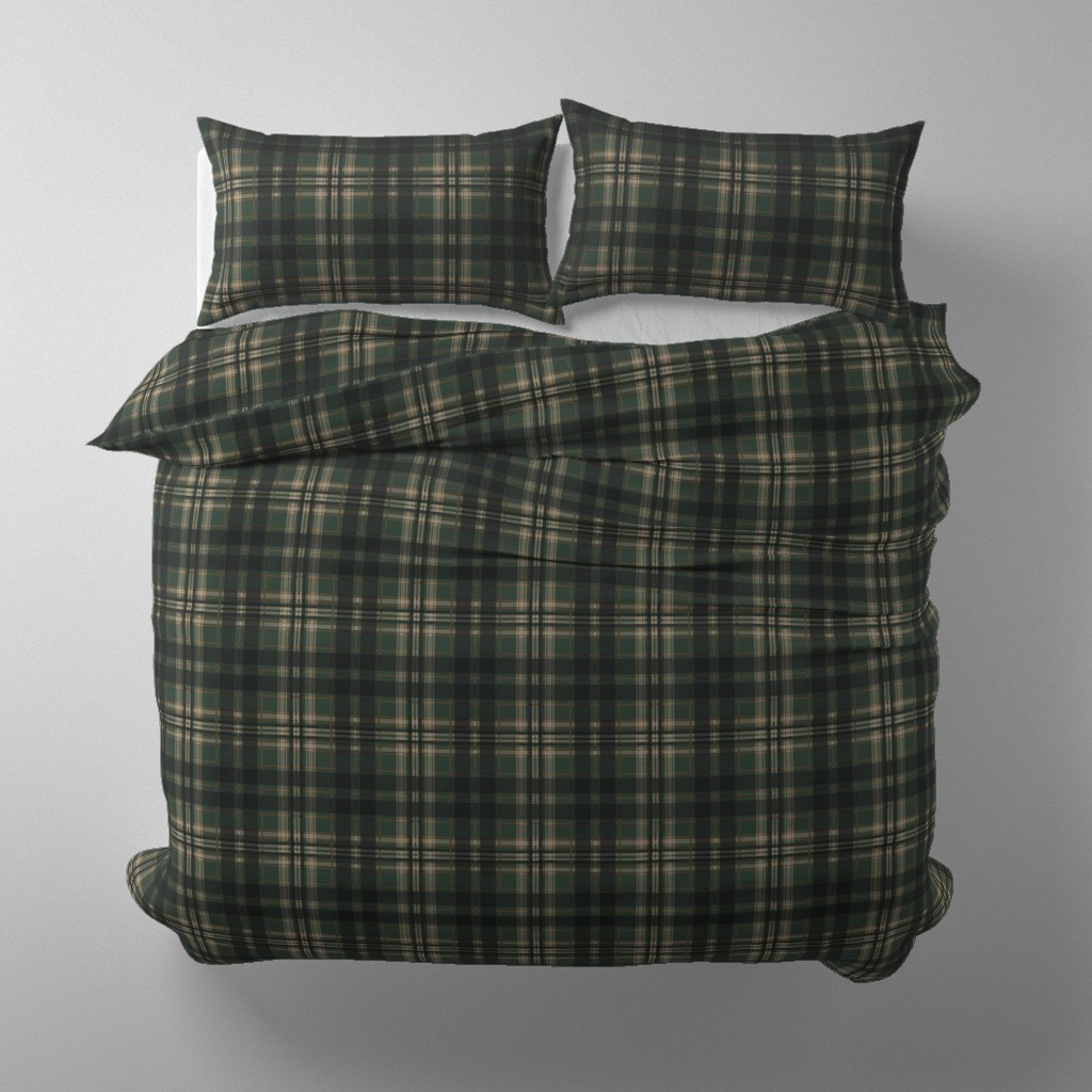 Duvet Cover in Cabin Plaid -Elegant Green | Spoonflower