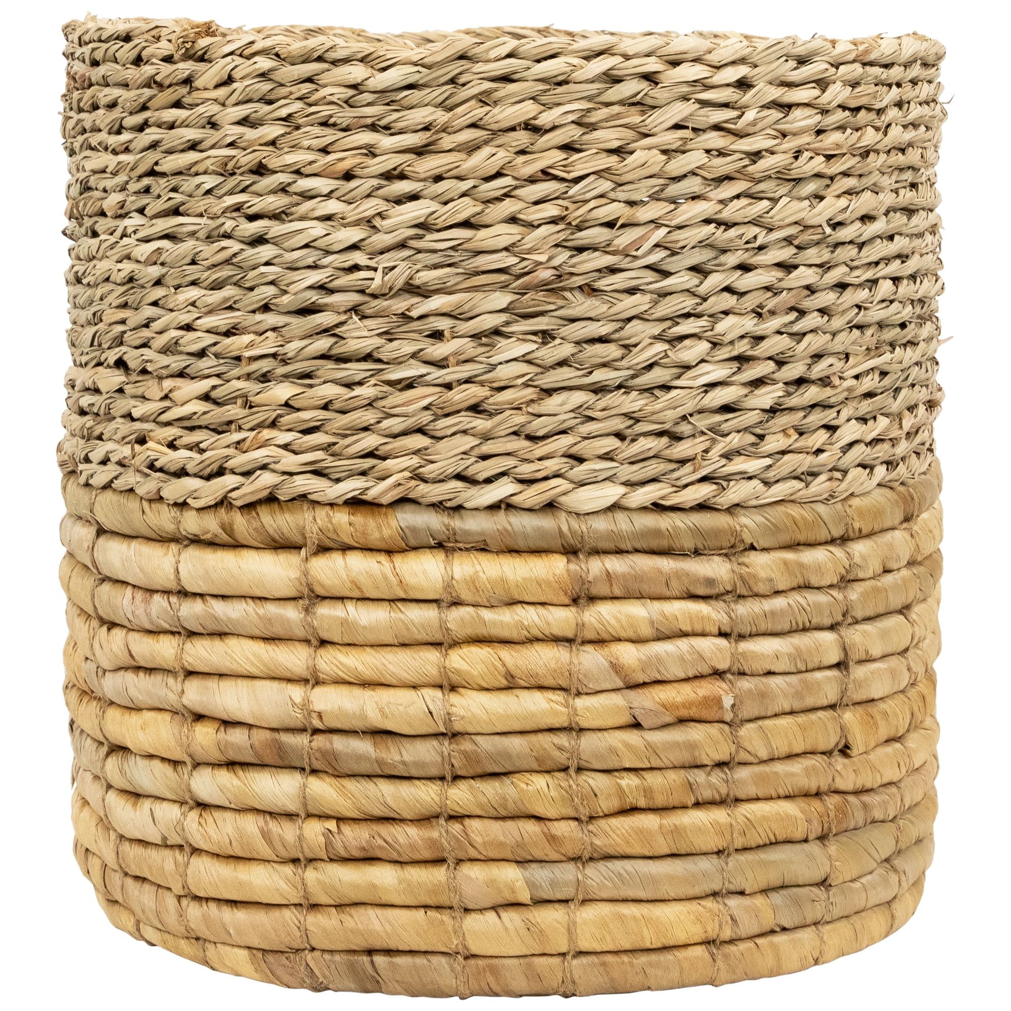 Northlight Set of 3 Tan and Brown Twist Woven Round Storage Baskets 13.75" | Walmart (US)