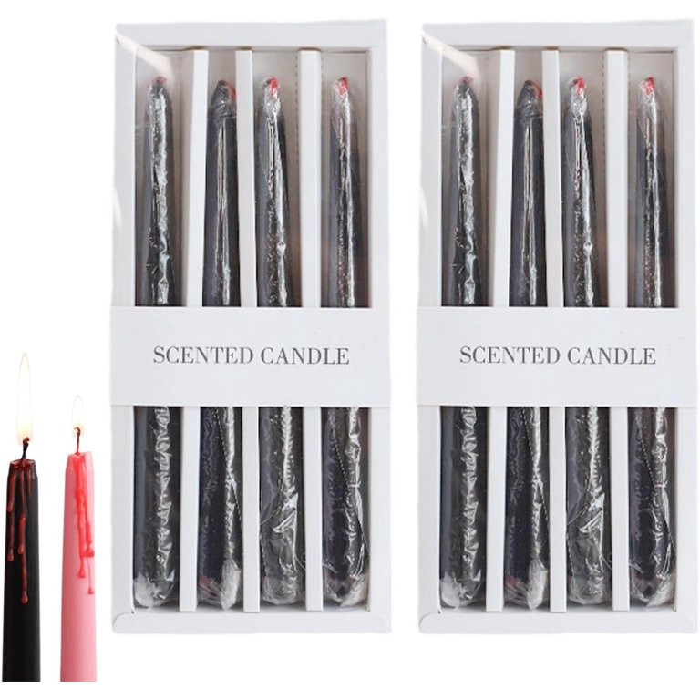 Halloween Bleeding Taper Candles,Bleeding Candles Halloween,Halloween Taper Candles,Black Taper C... | Walmart (US)