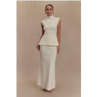Maxine Knit Maxi Skirt - Ivory | MESHKI US