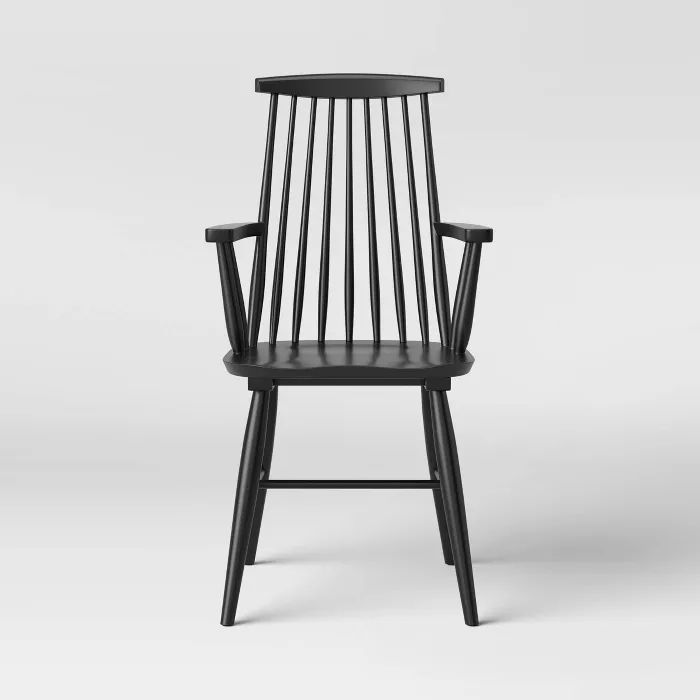 Harwich Wood Arm Dining Chair Black - Threshold&#8482; | Target