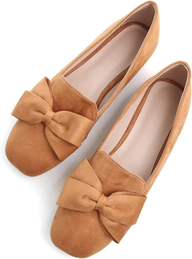 SAILING LU Womens Bowknot Pointed Toe Shoes Comfortable Ballet Flats Slip on Loafers Dressy Flats... | Amazon (US)