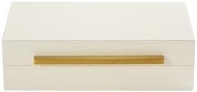 Generic Pearl White Small Decorative Box with Gold handle, PU Leather exquisite Box for Keepsake ... | Amazon (US)