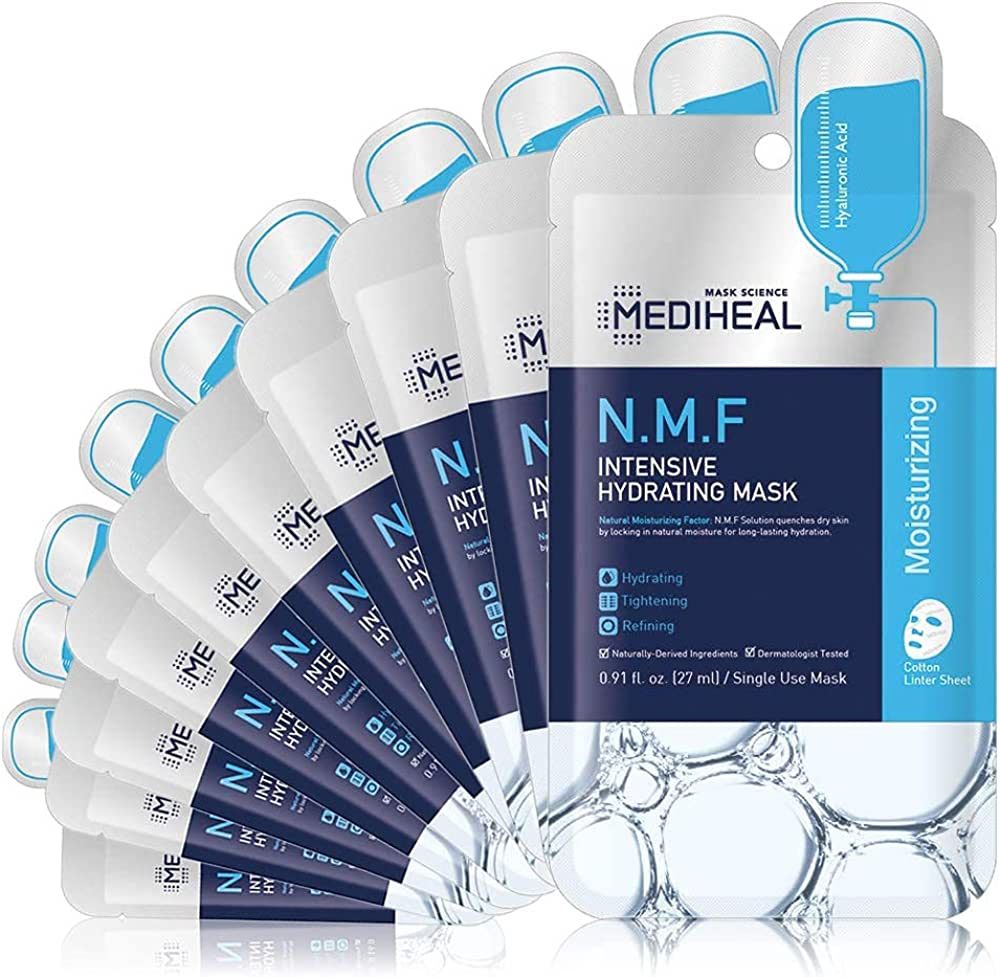 MEDIHEAL Official [Korea's No 1 Sheet Mask] - 10 Pack N.M.F Intensive Hydrating Mask/Ultra Moistu... | Amazon (US)