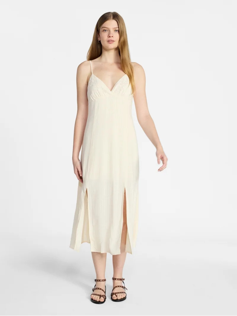 No Boundaries Beaded Maxi Dress with Slits, Women's XXS-XXL | Walmart (US)