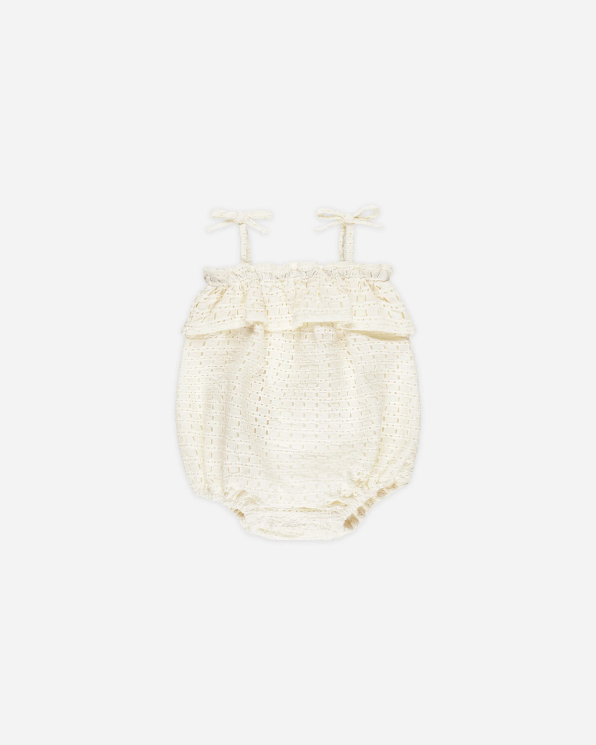 Ruffle Romper || Ivory | Rylee + Cru
