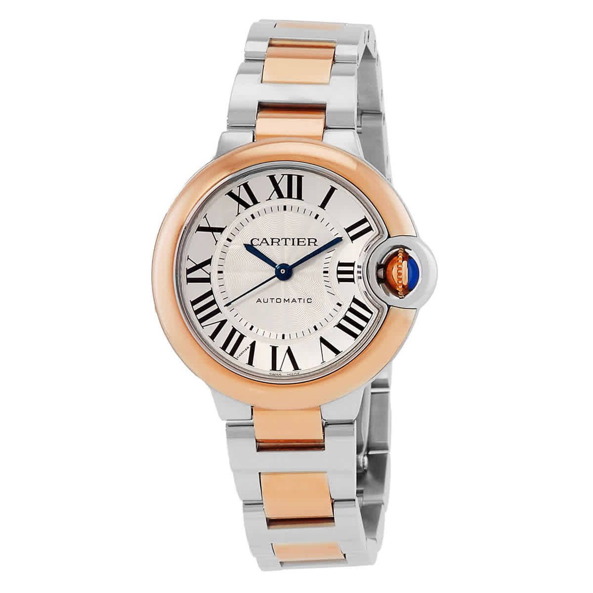 Cartier Ballon Bleu 36 Automatic 18kt Rose Gold and Stainless Steel Silver Dial Ladies Watch W2BB0033 | Jomashop.com & JomaDeals.com