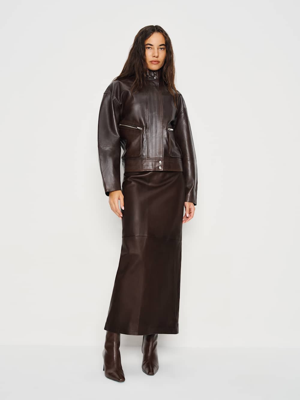 Veda Cole Low Waist Leather Maxi Skirt | Reformation (Global)