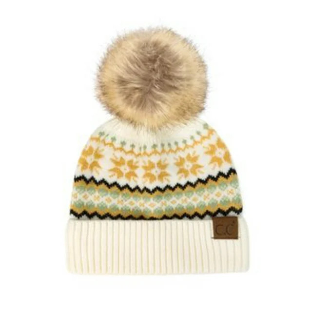 CC Nordic Fair Isle Women Teen or Unisex Beanie Hats | Walmart (US)