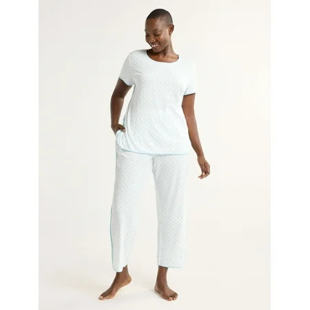 Joyspun Women s and Women’s Plus Lightweight Sleep Tee and Pants Set 2-Piece Sizes XS to 3X | Walmart (US)