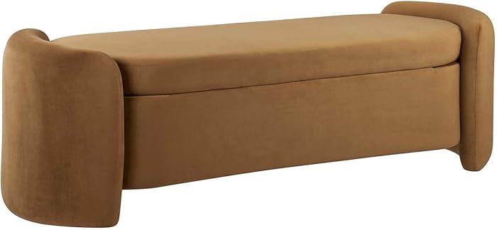 Modway Nebula Performance Velvet Upholstered Storage Bench in Cognac | Amazon (US)