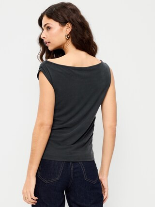 Slit-Neck Ruched Top | Old Navy (US)