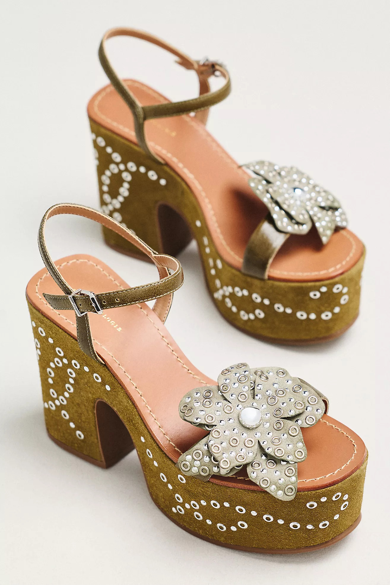 By Anthropologie Studded Flower Platform Heel | Anthropologie (US)