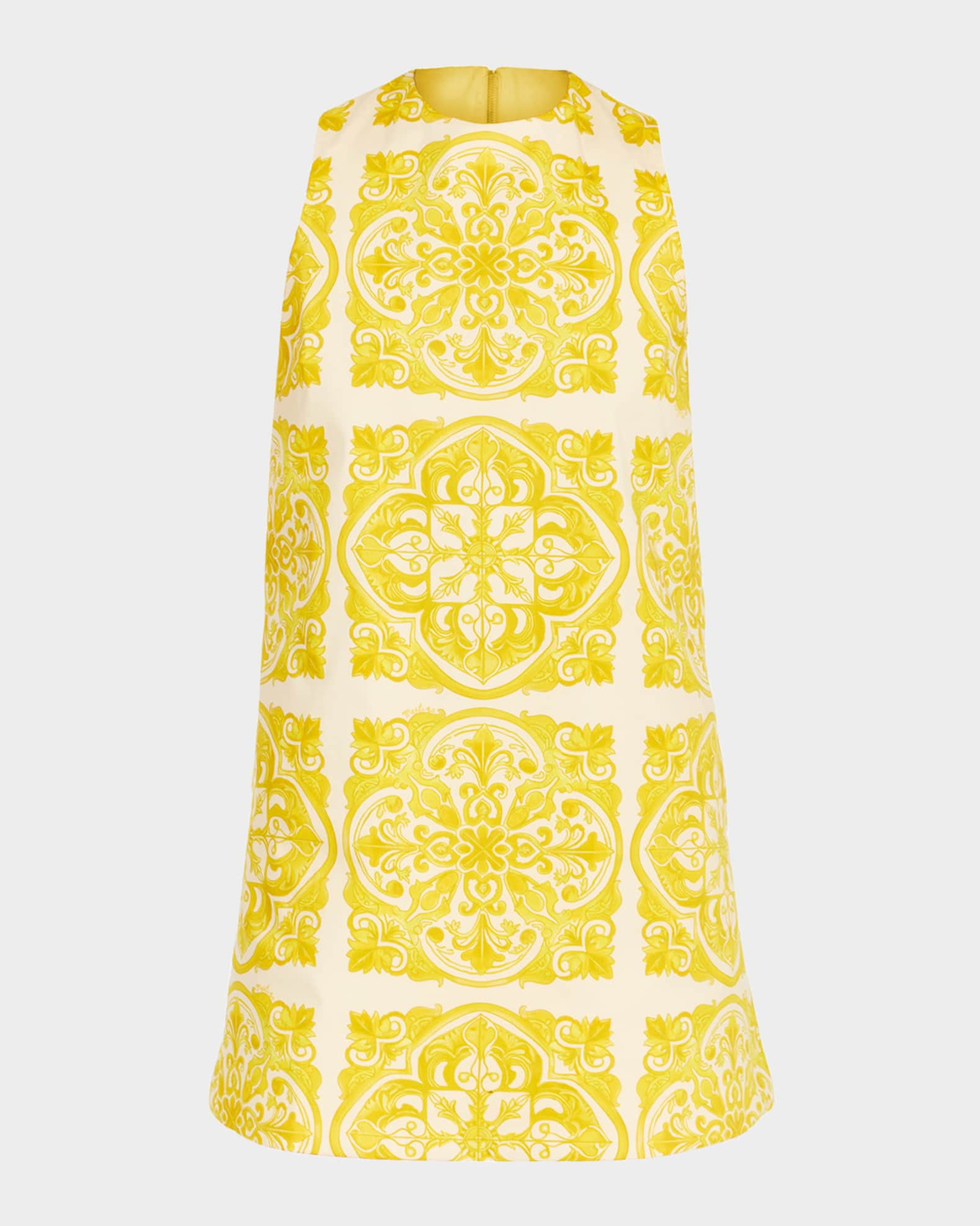 Fiona Reversible Tile-Print Mini Dress | Neiman Marcus