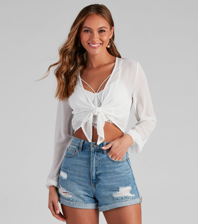 Chic Chiffon Tie-Front Top | Windsor Stores
