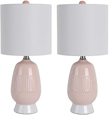 Decor Therapy MP1222 Malachi Table Lamps, Blush & White | Amazon (US)