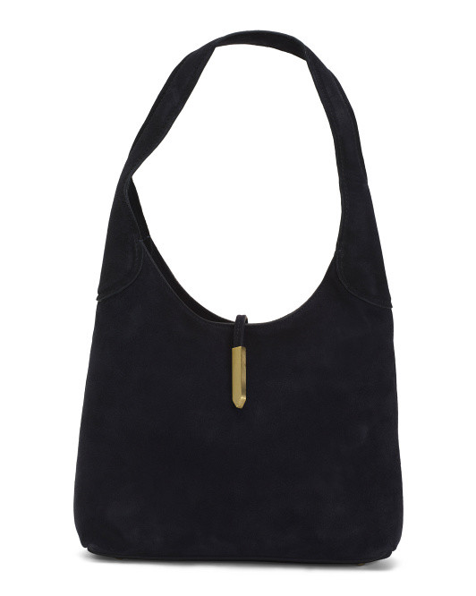 Suede Hobo Bag With Hardware Flap | TJ Maxx