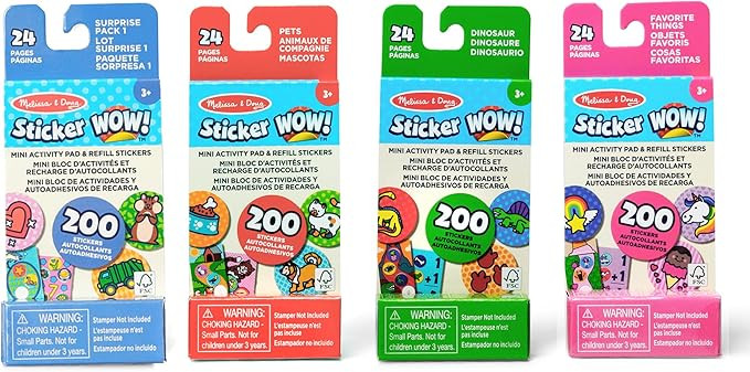 Melissa & Doug Sticker Wow! Mini Activity Pad & Refill Stickers 4-Pack Set | Amazon (US)