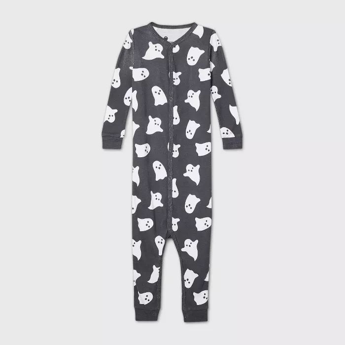 Halloween Ghost Toddler One Piece Pajama - Gray | Target