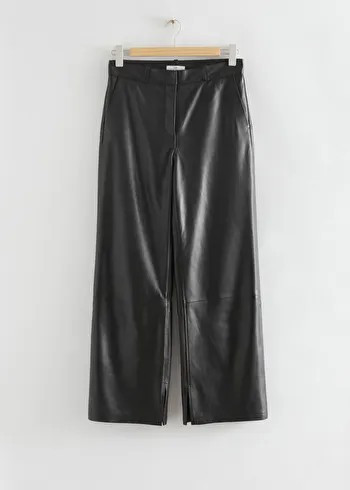 Fitted Flared Leather Trousers | & Other Stories US