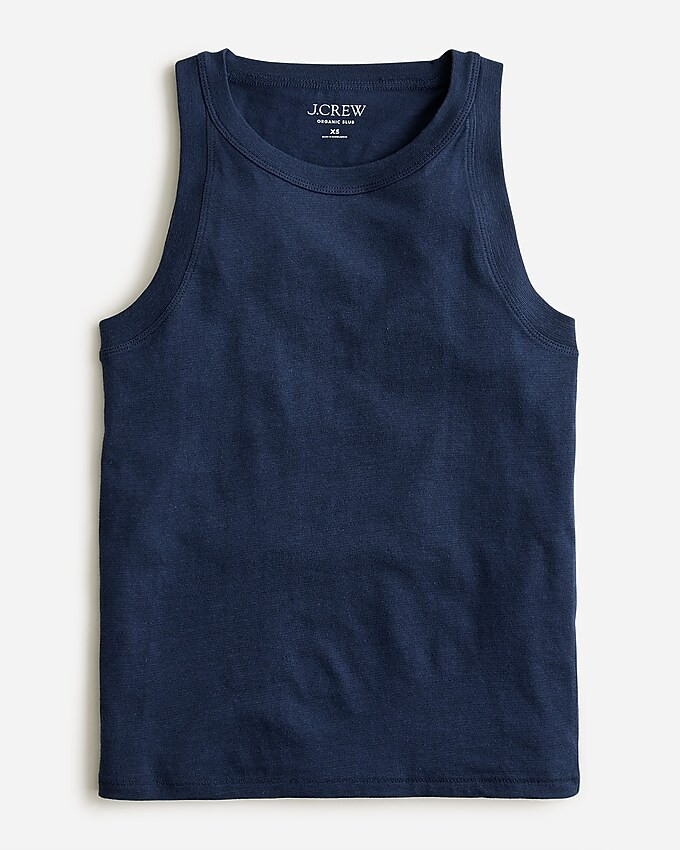 High-neck tank in organic slub cotton | J. Crew US