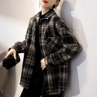 Plaid Shirt Jacket | YesStyle Global