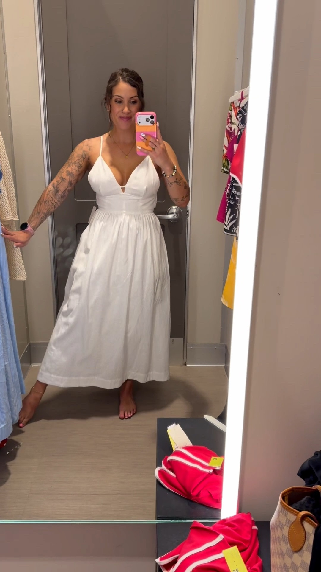 This dress is good for so many things! Cruise dinner, white for brides, blue for wedding guests! I LOVE the back and it has POCKETS! I’m wearing a small in the white and medium in the blue. I could probably do either size.

#LTKSeasonal #LTKWedding #LTKTravel