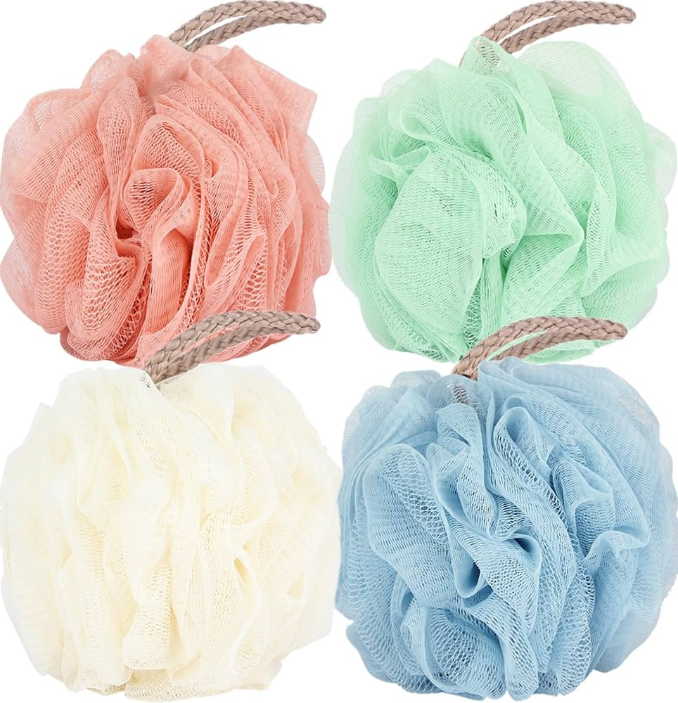 Fu Store Loofah Sponge Shower Loofahs 4 Colors Bath Sponges Mesh Balls for Body Scrubber Exfoliat... | Amazon (US)