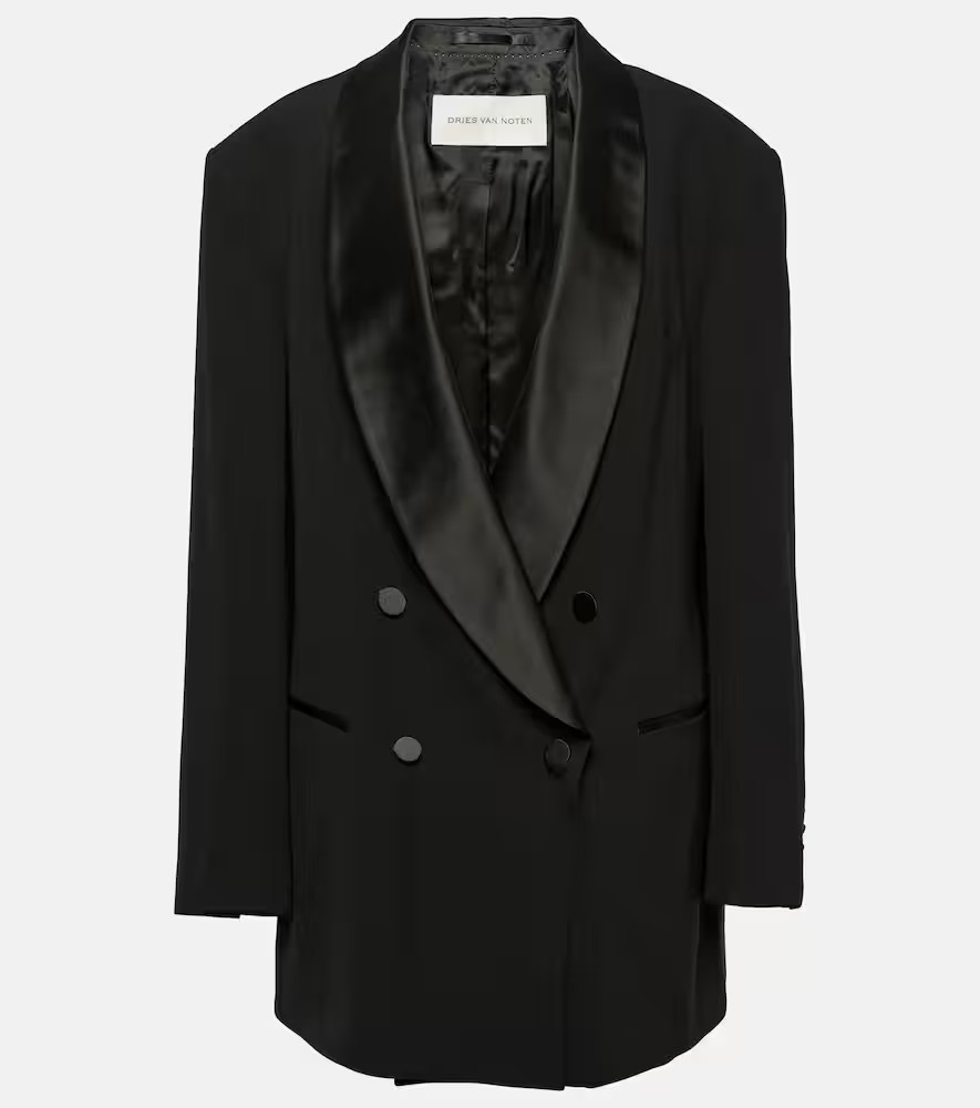 Dries Van Noten Oversized wool and silk-blend blazer | Mytheresa (UK)