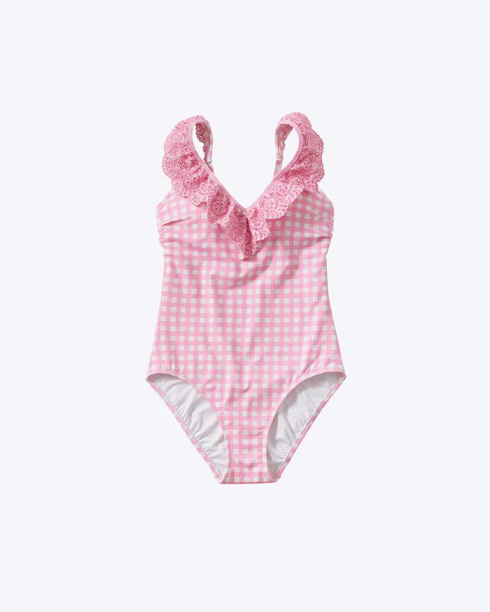 DJ x Lands' End Ruffle V-neck One Piece Swimsuit | Draper James (US)