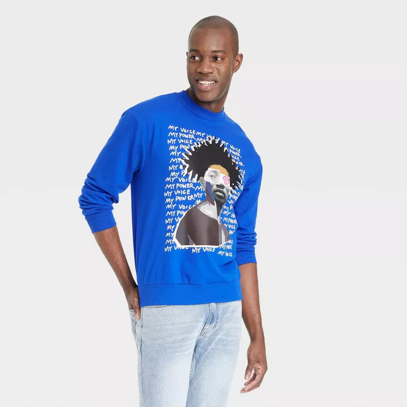 Black History Month Adult My Voice, My Power Pullover Sweatshirt - Blue | Target