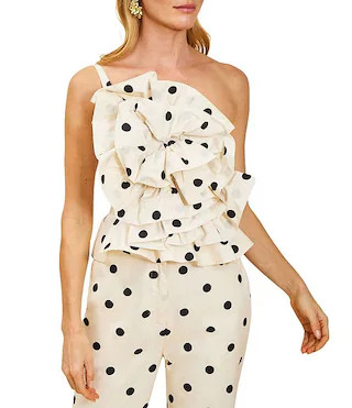 Vina One Shoulder 3D Floral Top | Dillard's