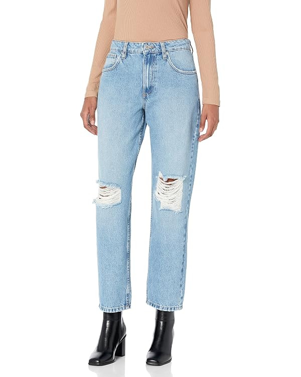 The Drop Women's Luca High-Rise Distressed Loose Straight-Fit | Amazon (US)