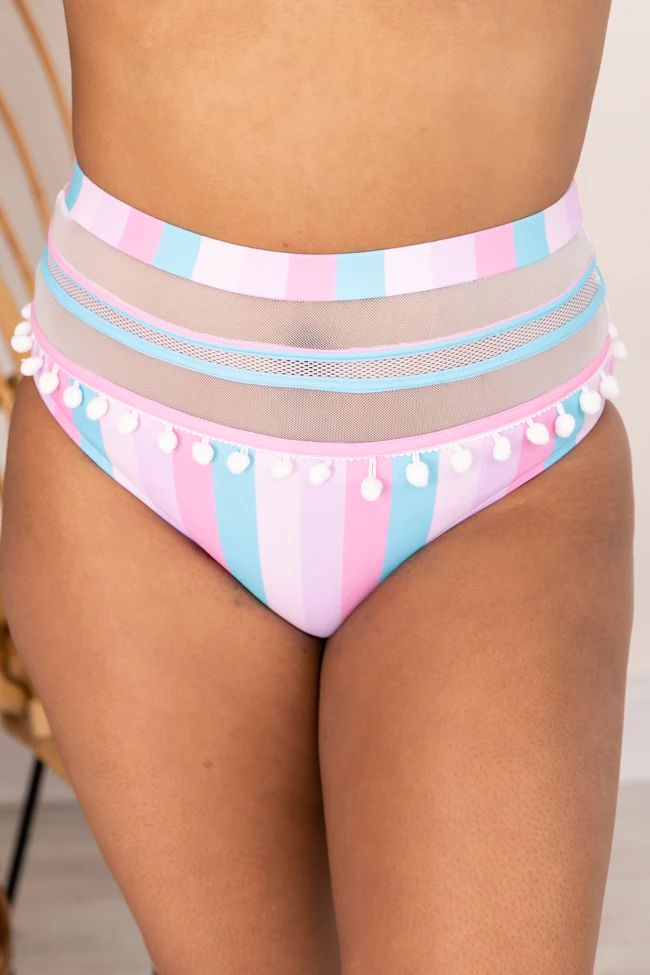 Sailing Through Paradise Multi Striped Bikini Bottom | The Pink Lily Boutique
