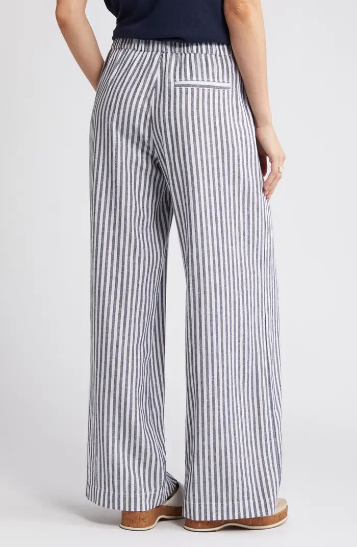 Stripe Wide Leg Linen Blend Pants | Nordstrom